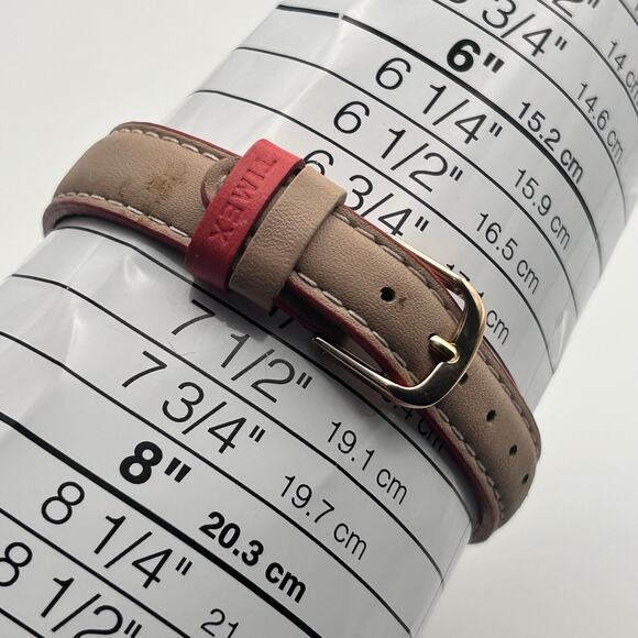 Timex Rose Gold Pink Leather 25mm Women’s Fashion Watch Working New Battery - Picture 7 of 8